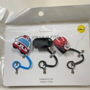 3 for $10 Straw Topper Set - Black, Red, Blue